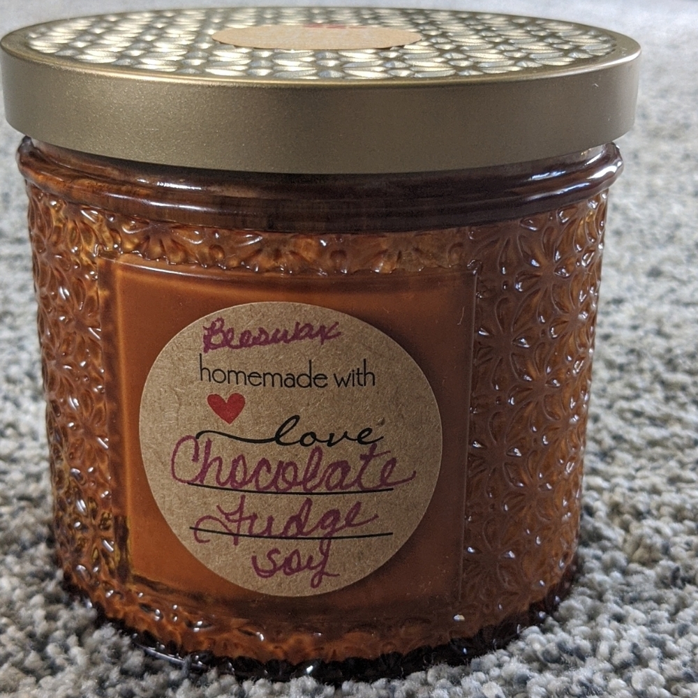 Huge double-wicked chocolate beeswax Candle - Picture 1 of 7